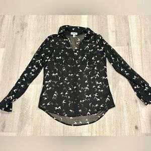 Express Women’s Black & White Sheer Shirt Size XS